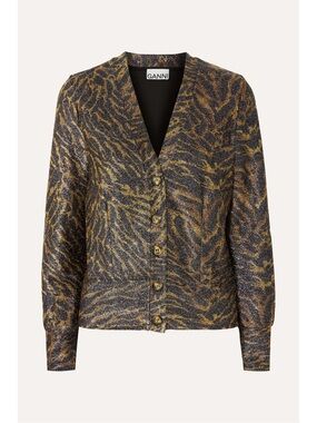 Ganni Tiger-print Lurex Cardigan size EU 38 (US 6)